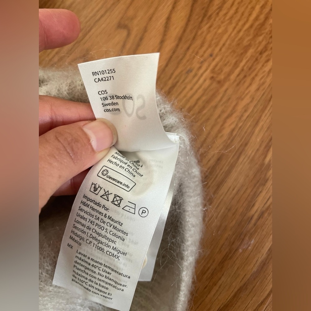 COS Light Beige Button-Up Cardigan M - Picture 4 of 7